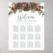 Waterverf dennenappels Winter bruiloft zitgrafiek Poster (Voorkant)