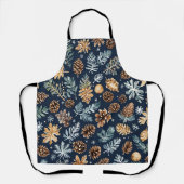 Waterverf dennenappels winterpatroon Schort (Voorkant)