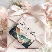 Waterverf dennenberg bos bruiloft dank u bedankjes labels