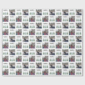 Waterverf dennenbomen 2 foto Vrolijk kerstfeest Cadeaupapier (Vlak)