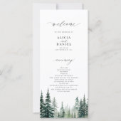 Waterverf dennenbomen bestemming huwelijksprogramm (Voorkant)