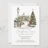 Waterverf dennenbomen bos rustieke kerst kaart (Voorkant)