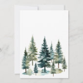 Waterverf dennenbomen bos vrolijk kerstfeest feestdagenkaart (Achterkant)