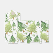 Waterverf dennenbomen modern rustiek Kraft feest Bedankdoosjes (Uitgevouwen)