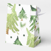 Waterverf dennenbomen modern rustiek Kraft feest Bedankdoosjes (Achterkant)