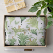 Waterverf Dennenbomen Modern Rustiek Monogram Kraf Tissuepapier (Geschenk)