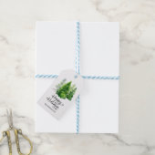 Waterverf dennenbomen | Prettige feestdagen Script Cadeaulabel (Met Touw)