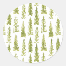 Waterverf Dennenbomen Sticker