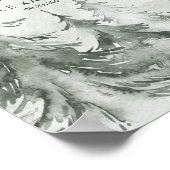 Waterverf Dennenbomen Winter Huwelijk Poster (Hoek)