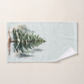Waterverf dennenbomen Winter Pine Forest Bad Handdoek (Handdoek)
