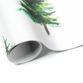 Waterverf dennenbomen wintervakantie cadeaupapier (Rol Hoek)