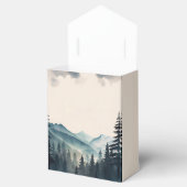 Waterverf dennenboom berg bruiloft bedankdoosjes (Geopend)