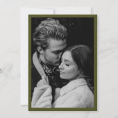 Waterverf dennenboom bos berg bruiloft foto kaart (Achterkant)