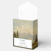 Waterverf dennenboom bos bergen bruiloft bedankdoosjes (Geopend)