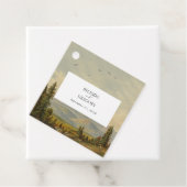 Waterverf dennenboom bos bergen bruiloft bedankjes labels (In situ)