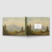 Waterverf dennenboom bos bergen bruiloft gastenboek (Volledig)