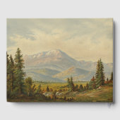 Waterverf dennenboom bos bergen bruiloft gastenboek (Achterkant)