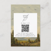 Waterverf dennenboom bos bergen bruiloft informatiekaartje (Voorkant)