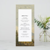 Waterverf dennenboom bos bergen bruiloft menu (Staand voorkant)