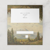 Waterverf dennenboom bos bergen bruiloft plaatskaartje (Buitenkant ongevouwen)