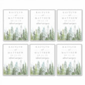 Waterverf Dennenboom Bos Bruiloft - 10 cm x 13 cm Sticker (Voorkant)