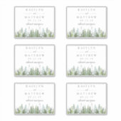 Waterverf Dennenboom Bos Bruiloft - 11,4 cm x 8,9 Sticker (Voorkant)