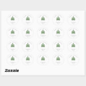 Waterverf Dennenboom Bos Kerstmis Ronde Sticker (Vel)