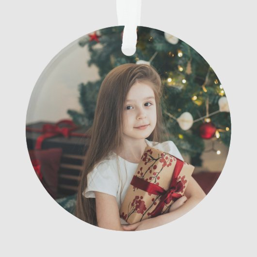 Waterverf dennenboom foto moderne kerst ornament (achterkant)