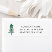 Waterverf dennenboom kerst retour adres etiket (Insitu)