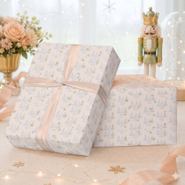 Waterverf Dennenboom Sneeuwvlok Winter Kerstmis Cadeaupapier