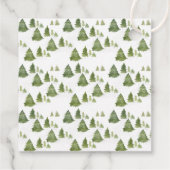 Waterverf dennenboom vrolijk kleine verjaardag bedankjes labels (Achterkant)