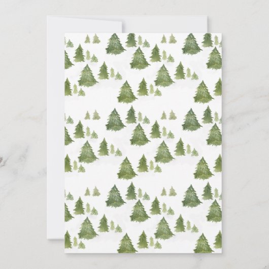 Waterverf dennenboom vrolijk kleine verjaardag bedankkaart