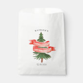 Waterverf dennenboom vrolijk kleine verjaardag bedankzakje (Voorkant)