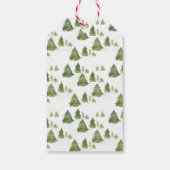 Waterverf dennenboom vrolijk kleine verjaardag cadeaulabel (Achterkant)