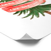 Waterverf dennenboom vrolijk kleine verjaardag poster (Hoek)