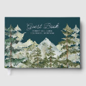 Waterverf dennenbos berg rustiek gastenboek (Voorkant)