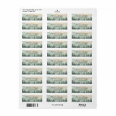Waterverf dennenbos bruiloft etiket (Full Sheet)