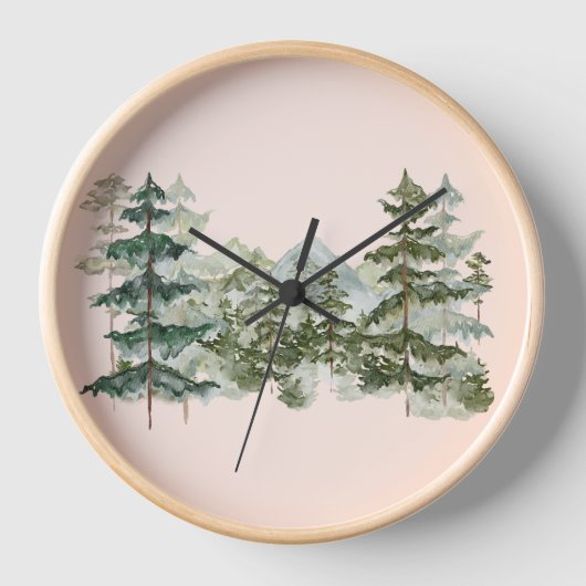 Waterverf dennenbos en berg esthetisch (Voorkant)