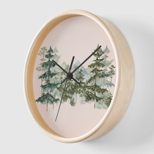 Waterverf dennenbos en berg esthetisch (Hoek)