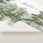 Waterverf dennenbos en berg esthetisch sherpa deken (3/4)