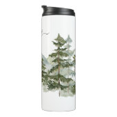 Waterverf dennenbos en berg esthetisch thermosbeker (Geroteerd rechts)