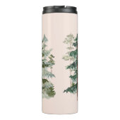 Waterverf dennenbos en berg esthetisch thermosbeker (Achterkant)