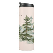 Waterverf dennenbos en berg esthetisch thermosbeker (Geroteerd rechts)