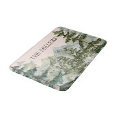 Waterverf dennenbos en berg rustiek badmat (Gekanteld)