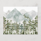 Waterverf dennenbos en bergen recept Kaart (Achterkant)