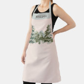 Waterverf dennenbos en bergtuin schort (Insitu)