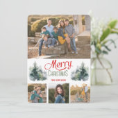 Waterverf Dennenbos Foto Sjabloon Kerstmis (Staand voorkant)