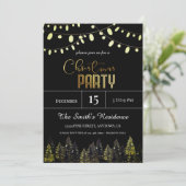 Waterverf dennenbos kerst kaart (Staand voorkant)