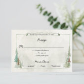 Waterverf Dennenbos Menu Keuze RSVP (Staand voorkant)