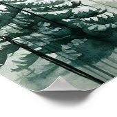 Waterverf dennenbos winterbruiloft welkomstbord poster (Hoek)